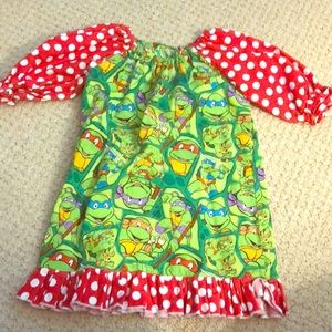 Custom ninja turtle dress. approx size 4